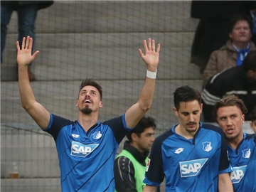Sandro Wagner feiert seinen Treffer zum 1:0. Foto: Thomas Frey