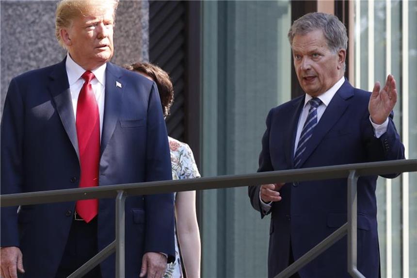 Der zeitliche Ablauf des Gipfels zwischen Trump und Putin Sauli Niinistö, Präsident von Finnland, empfängt US Präsident Donald Trump. Foto: Pablo Martinez Monsivais/AP