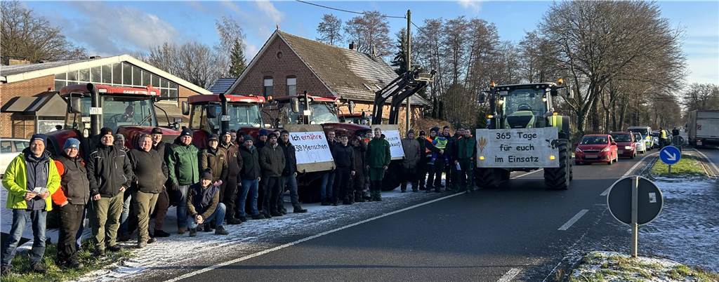 Schermbecker Landwirte machten auf ihre Situation aufmerksam.