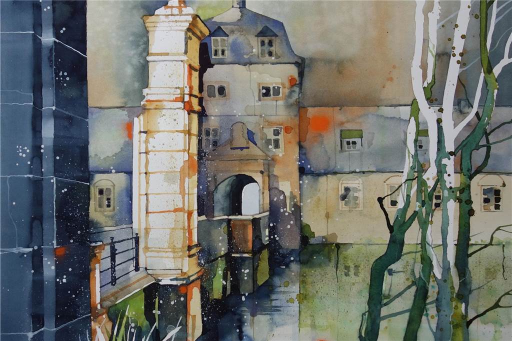 Kunst unterm Hammer: Kultur-Raum „franz*“ braucht Mietzuschuss Aquarell Schloss Lembeck