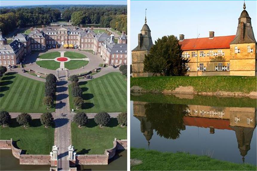 Das können Sie an der Schlösserachse erleben Schloss Nordkirchen und Schloss Westerwinkel in Herbern verbindet die Schlösserachse..