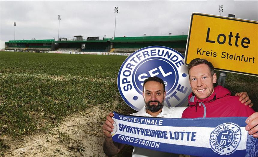 Zu Besuch bei BVB-Gegner Sportfreunde Lotte Schon drei Pokalsensationen hat das Frimo Stadion in Lotte erlebt - auch heute setzen Koch Hakki Hamidanoglu und Spieler Tim Wendel (r.) auf den Heimvorteil.