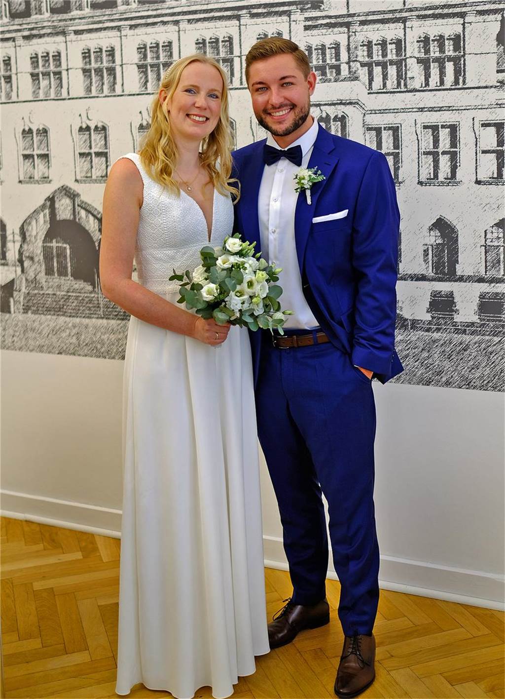 Das Brautpaar Lea Weimann und Fabian Mählen.