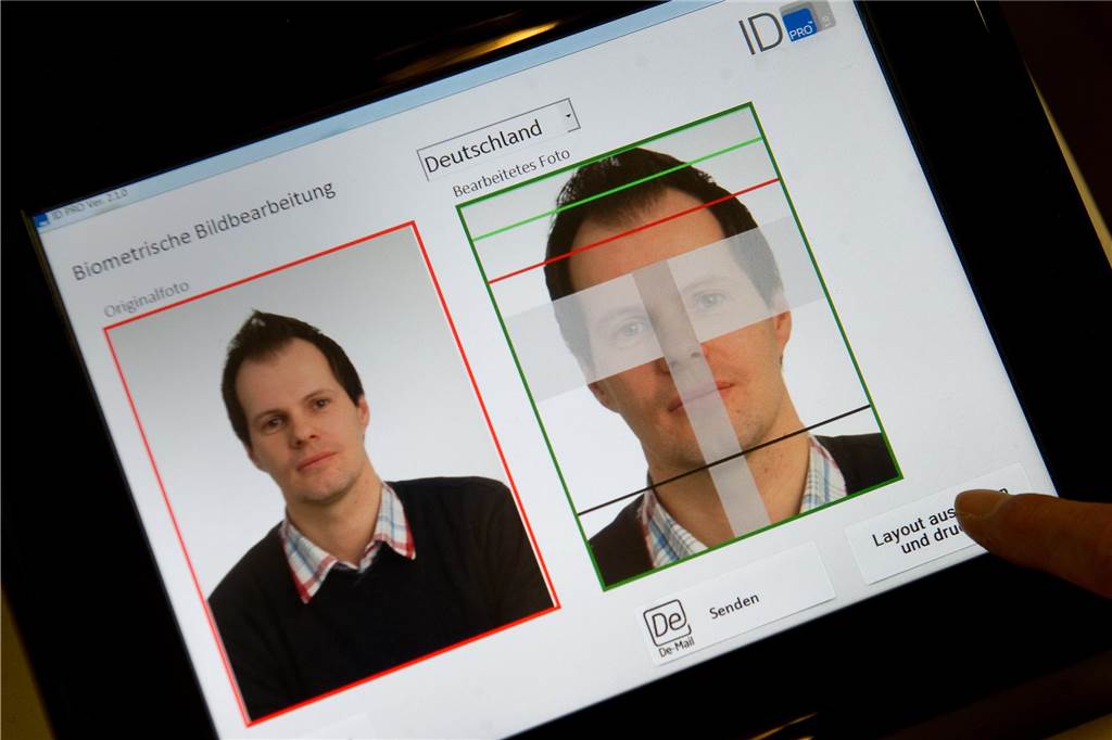 Das elektronische Passfoto kommt: Fotografen stehen in den Startlöchern Beispiel für ein biometrisches Passfoto.
