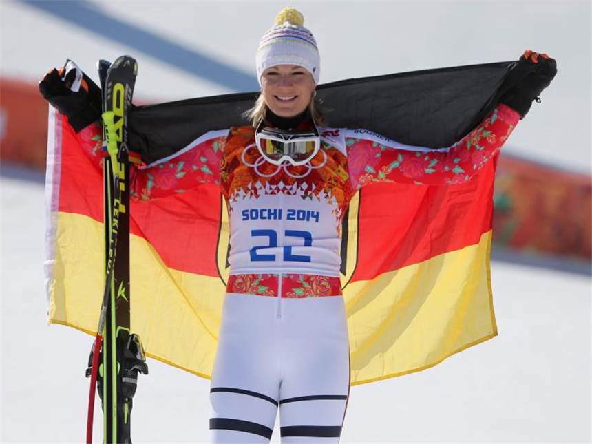 Höfl-Riesch: «Ich fahre glücklich nach Hause» Schon vor dem Slalom hat Maria Höfl-Riesch ihr Medaillenziel erreicht. Foto: Fredrik von Erichsen