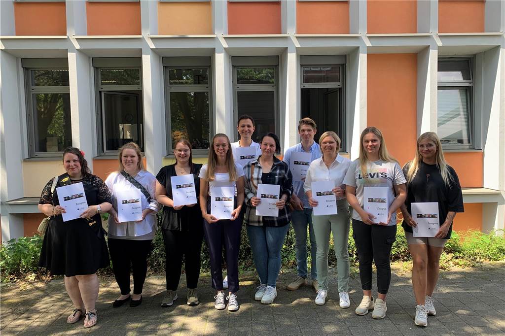 Schüler des Bereichs der Praxisorientierten Heilerziehungspflege (FSP-HO) am Paul-Spiegel-Berufskolleg
