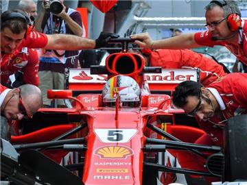 Sebastian Vettel konnte mit seinem Ferrari in Sepang wegen Motorproblemen keine gezeitete Runde fahren. Foto: Adib Hasri/BERNAMA