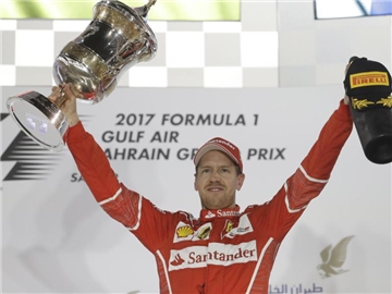 Sebastian Vettel konnte nach einem Sieg in Bahrain auch schon zwei Mal Weltmeister werden. Foto: Luca Bruno
