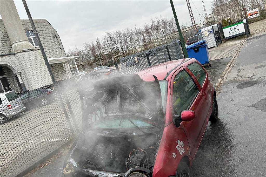 Auto, das aus dem Motorraum qualmt.