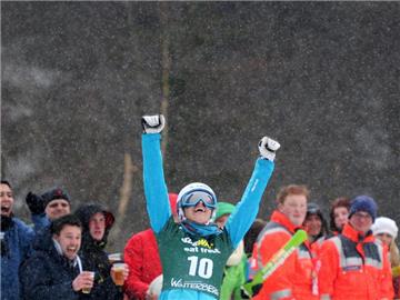 Selina Jörg jubelt in Winterberg über ihren zweiten Platz. Foto: Caroline Seidel