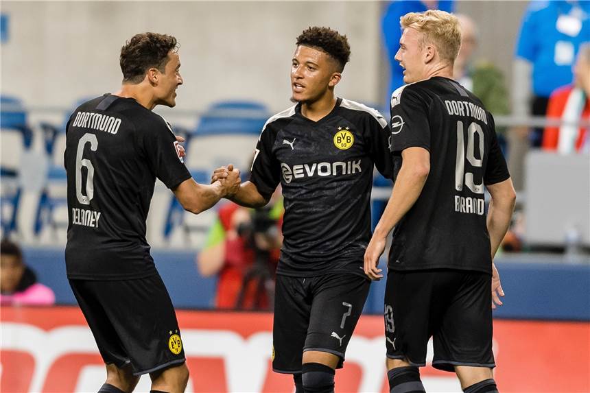 Souveräner BVB-Sieg gegen Seattle - drei Neuzugänge feiern ihre Premiere Setzte gegen Seattle den Schlusspunkt: Jadon Sancho (M.).