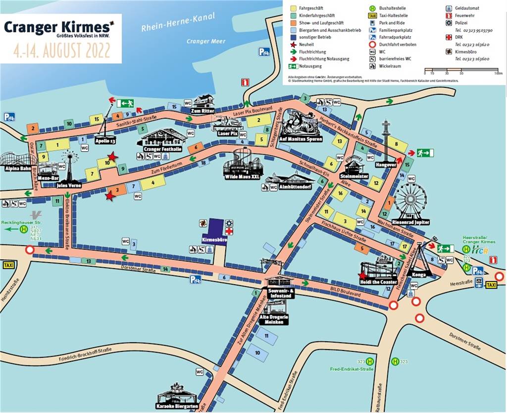 Cranger Kirmes 2022 startet: Alle Infos zum größten Volksfest in NRW Lageplan der Cranger Kirmes 2022