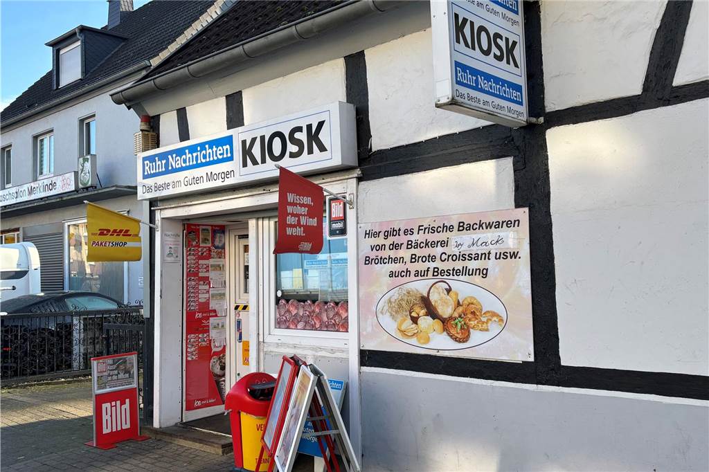 Kiosk-Überfall in Merklinde: Männer bedrohten Ute Wilke mit Messern Außenansicht des Kiosks an der Gerther Straße.