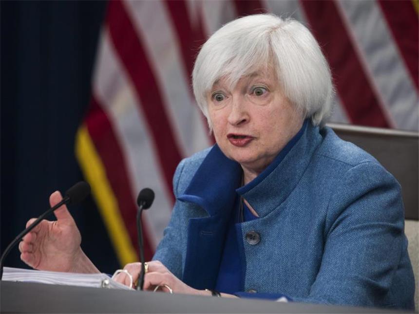 US-Leitzinsen gehen leicht nach oben Sieht den Leitzins am Ende des Jahres 2017 bei 1,4 Prozent, bei 2,1 Prozent Ende 2018 und bei 2,9 Prozent am Ende des folgenden Jahres: Fed-Chefin Janet Yellen. Foto: Jim Lo Scalzo