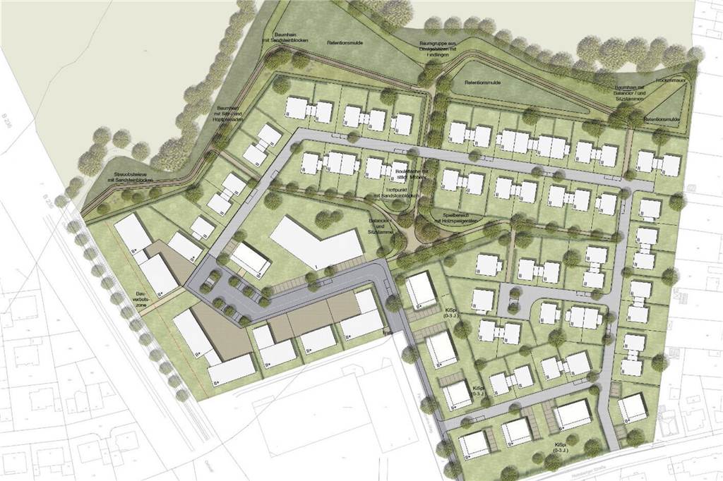 So kann sich das Planungsbüro Heinz Jahnen Pflüger aus Aachen die Aufteilung der Fläche vorstellen, die sich an das Borker Einzelhandelszentrum anschließt. In der Mitte: der Park. Dort war zuvor ein Platz geplant.