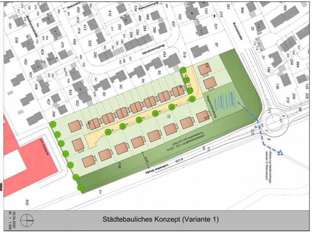 Bürger für Neubau, aber gegen Baustellenzufahrt durch Wohnstraße So könnte die Bebauung aussehen. Das rote Feld links ist die JVA. Der Kreisverkehr, der in Ergste geplant ist, wurde bereits berücksichtigt.