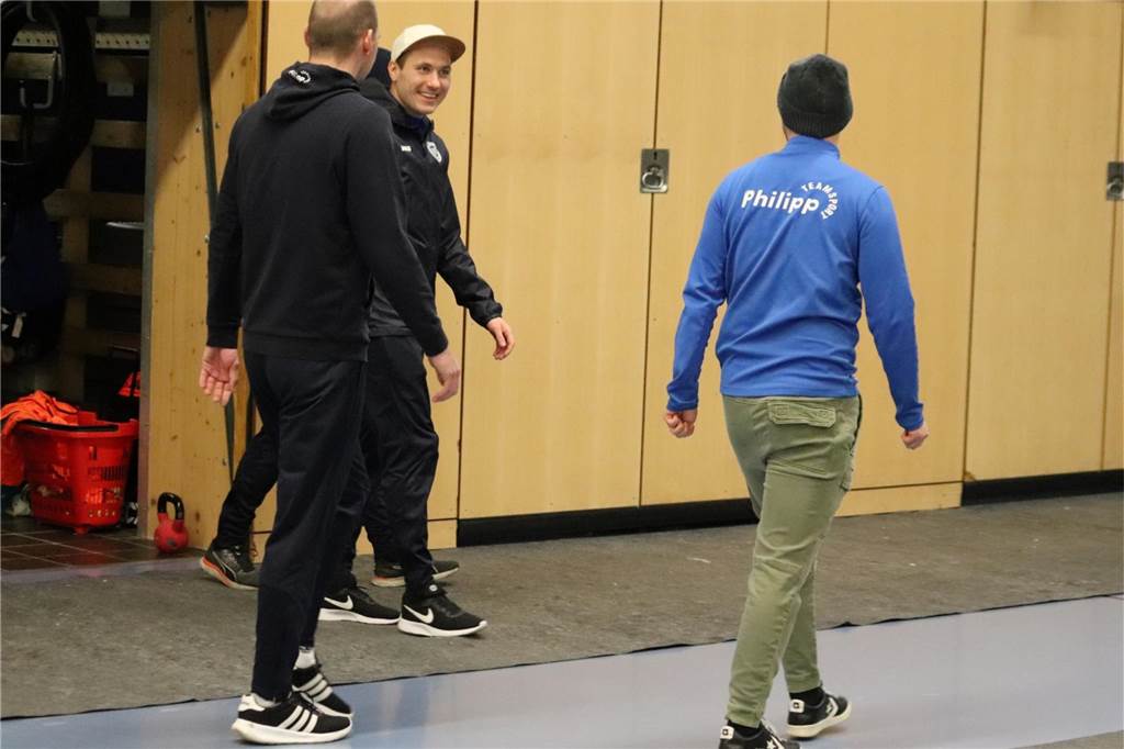 So sah der Aufbau in der Rundsporthalle Lünen aus. Die Rundumbande steht.