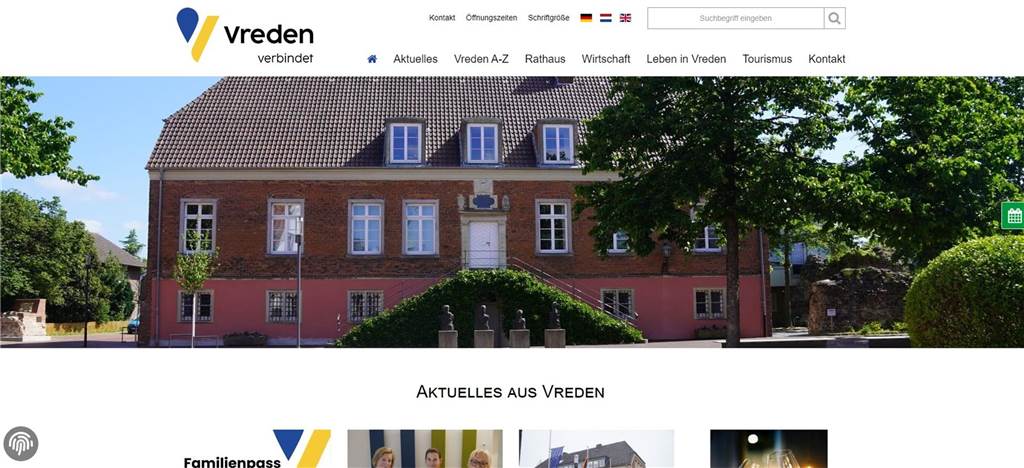 Neue Internetseite der Stadt Vreden: Was neu ist und wie sie funktioniert So sah die alte Homepage aus.