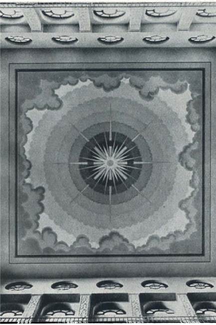 Hauptfriedhof in Brackel: Auf der Trauerhallen-Decke eröffnet sich ein Blick in den Himmel So sah die frühere Deckengestaltung in der Trauerhalle aus.