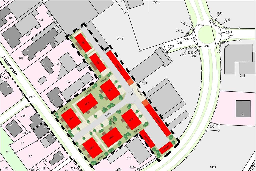 So viel Wohnraum soll in den kommenden Jahren in Werrne entstehen Eine Skizze der Pläne für das Projekt „Vom Holzwerk zum Wohnwerk“