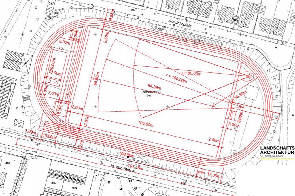Muss Dorstener Großprojekt schrumpfen? Plan für die Leichtathletik-Anlage am Jahnplatz in Dorsten