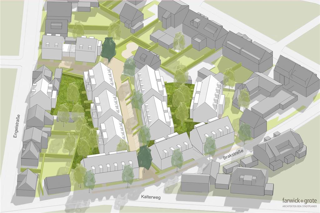 Architekt zeigt Siegerpläne für die neue Hilgenbergschule in Stadtlohn So sehen die Wohnquartier-Pläne für den Bereich Brakstraße/Engelstraße aus.