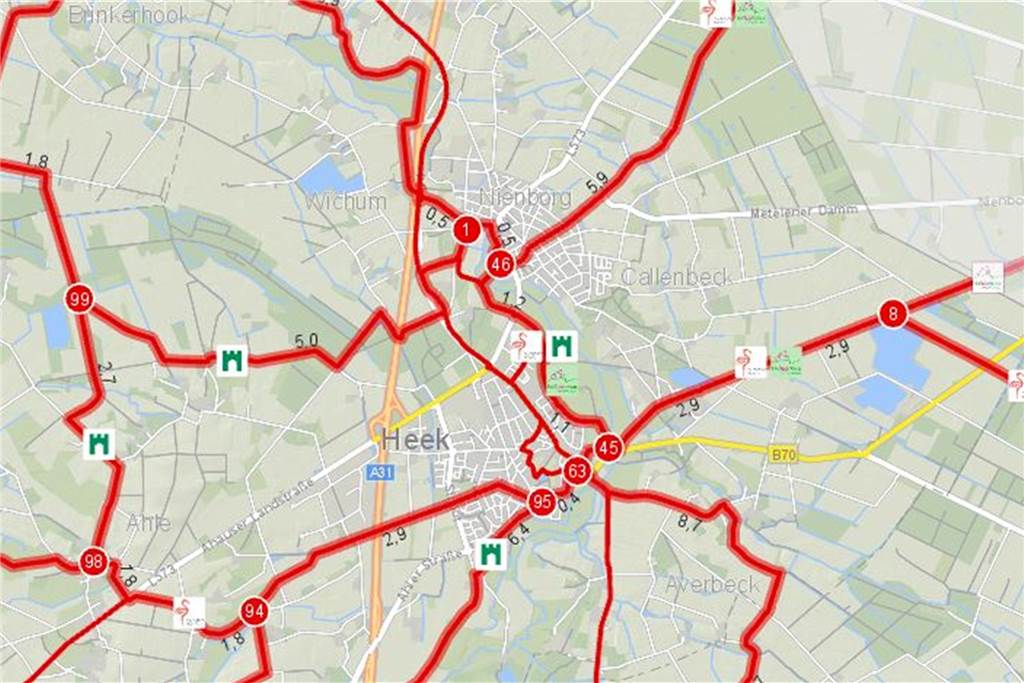 Nach Corona-Lockerungen: „Anradeln“ der etwas anderen Art So sieht das Knotenpunktsystem für die Dinkelgemeinde aus.