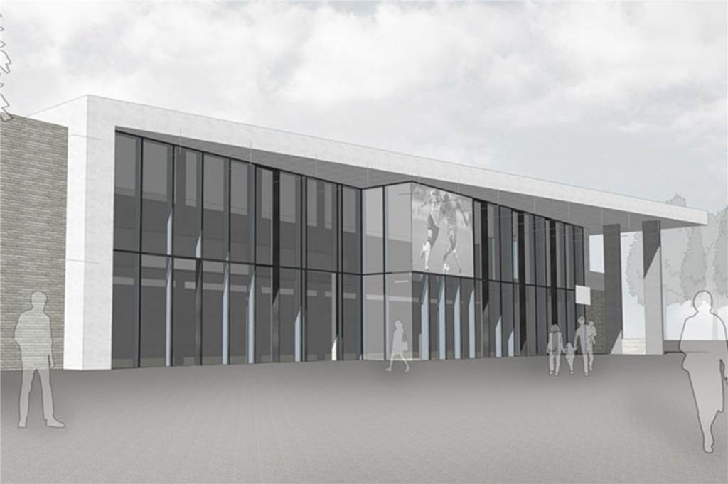 So sieht der Entwurf für die Dreifachturnhalle in Selm am Campus aus. 