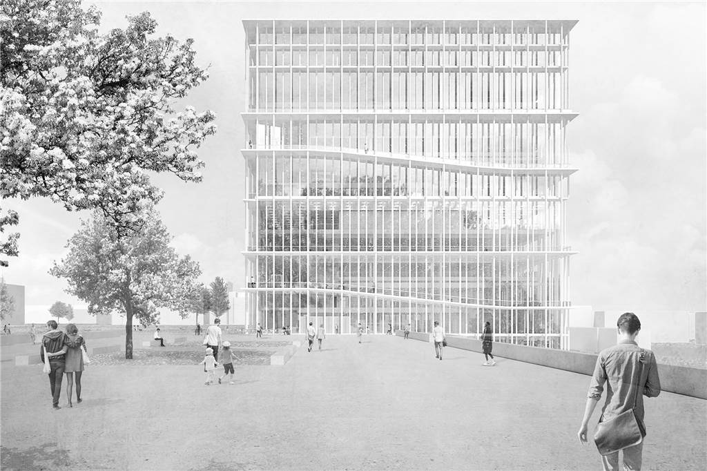 TU-Bibliothek: Markanter Neubau auf dem Campus kommt deutlich später So sieht der Entwurf für die neue TU-Bibliothek aus dem Berliner Architekturbüro Max Dudler aus.