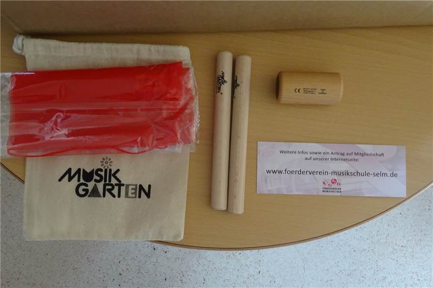 So sieht der Inhalt des Instrumentensäckchens für die Kinder aus.