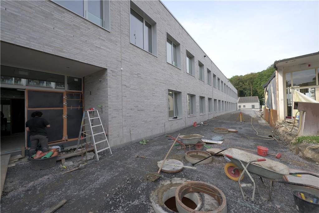 So sieht der Neubau der Osterfeldschule an der Virchowstraße in Lünen im Juni 2024 aus.