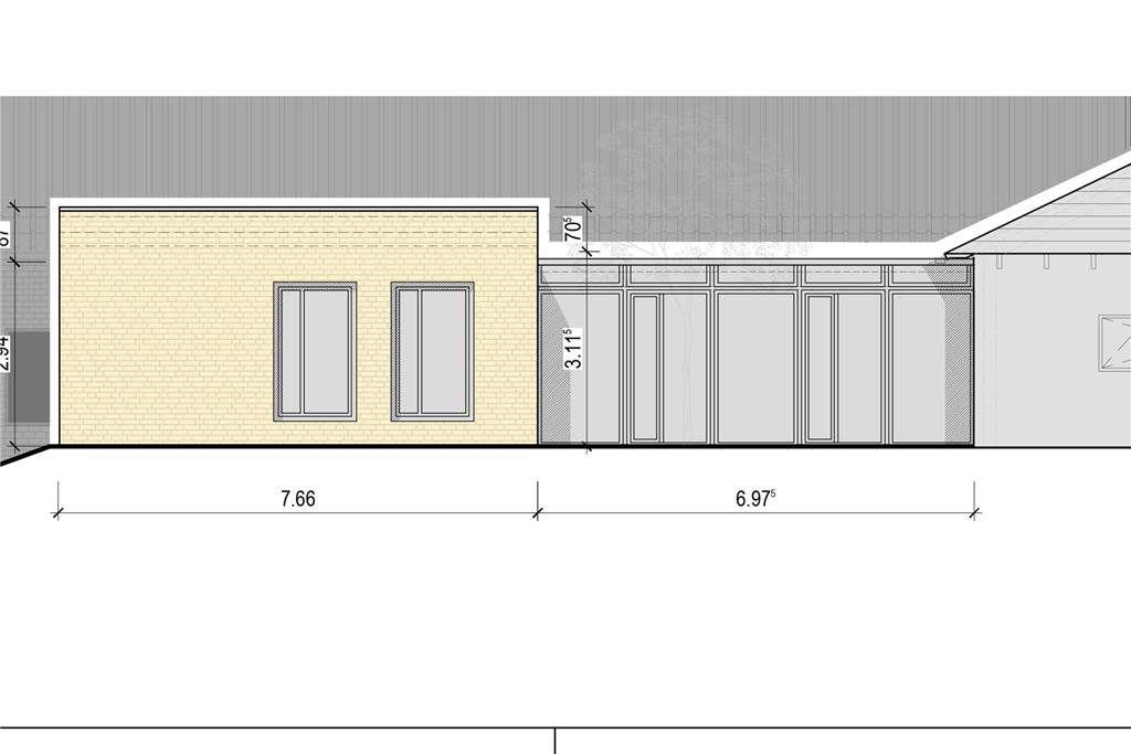 Offener Ganztag der Marienschule Feldhausen soll Anbau für 515.000 Euro erhalten So sieht die aktuelle Planung für den Anbau aus der Nord-West-Ansicht aus.