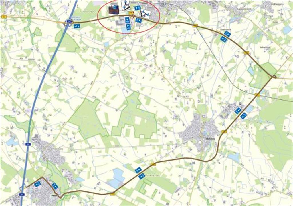 Kirmesstandort in Nienborg gerettet: Neue Umleitung für A31 Ein Plan mit einer Umleitung