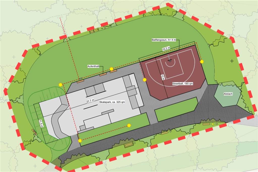 Neue Pläne für Skate- und Streetballanlage neue Pläne vom Skate-Park