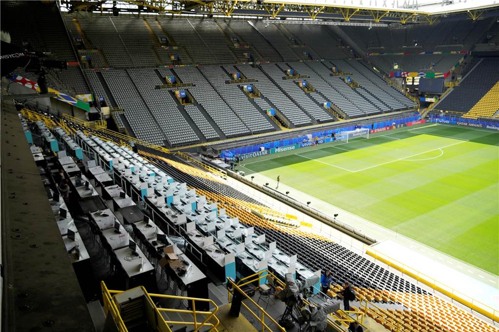 So sieht es im BVB-Stadion vor dem ersten EM-Spiel in Dortmund aus.