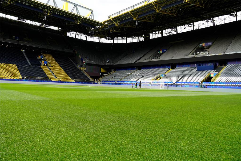 So sieht es im BVB-Stadion vor dem ersten EM-Spiel in Dortmund aus.