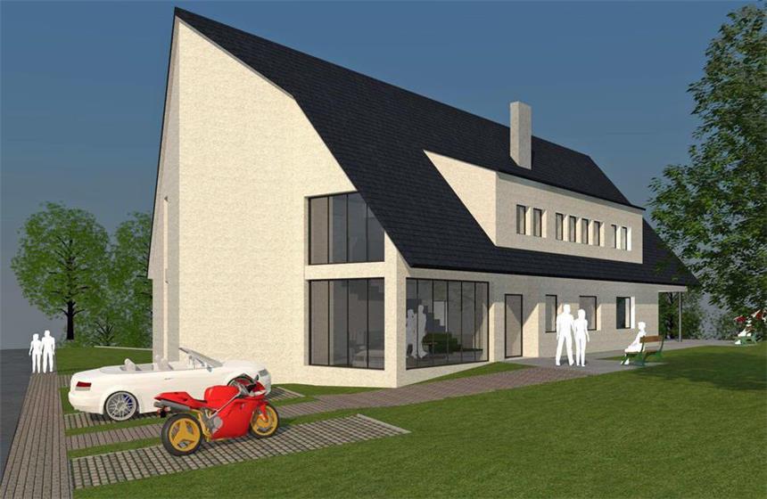 Nachbarn wollen Hospiz-Anbau verhindern So soll das Hospiz auf der Schwerterheide nach dem Ausbau aussehen.
