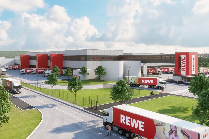 Baustart für neues Rewe-Frischelager mit 700 Jobs So soll das zentrale Rewe-Frischelager auf der Westfalenhütte aussehen.