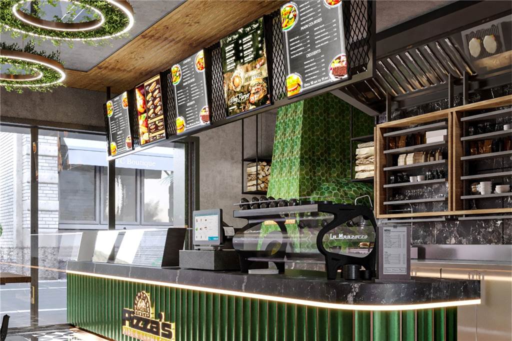 Neue Dortmunder Pizzeria: Ofen steht, doch Betreiber kann nicht loslegen Projektion: So soll die Pizzeria innen aussehen