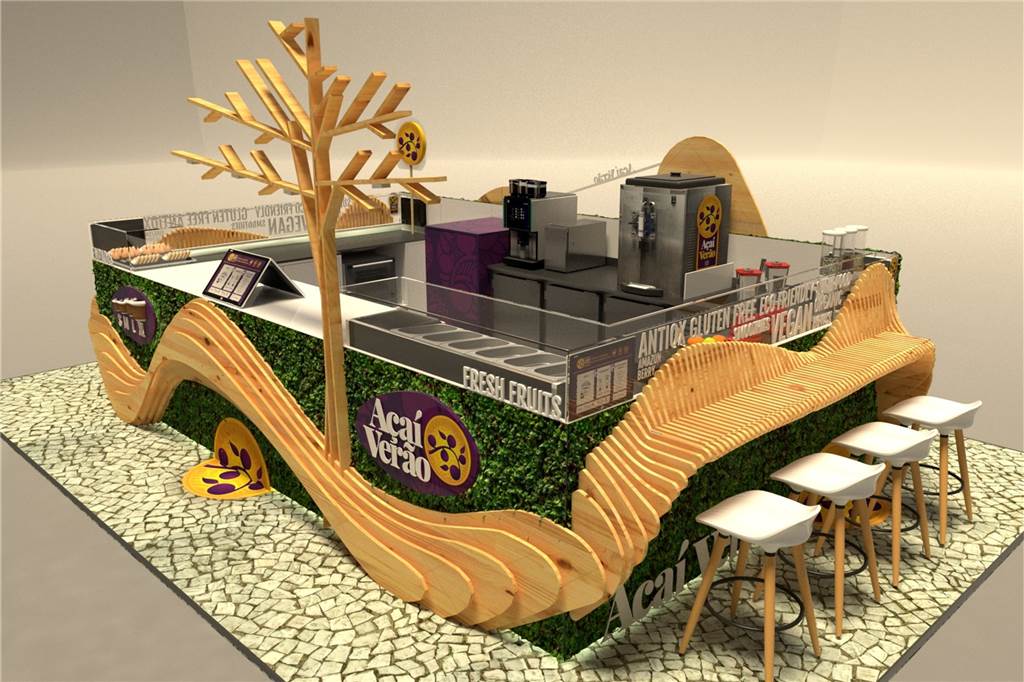 Brasilianische Kette verkauft bald Super-Food in der Thier-Galerie So soll der Verkaufsstand in der Thier-Galerie aussehen - mit Anspielungen an Rio de Janeiro.