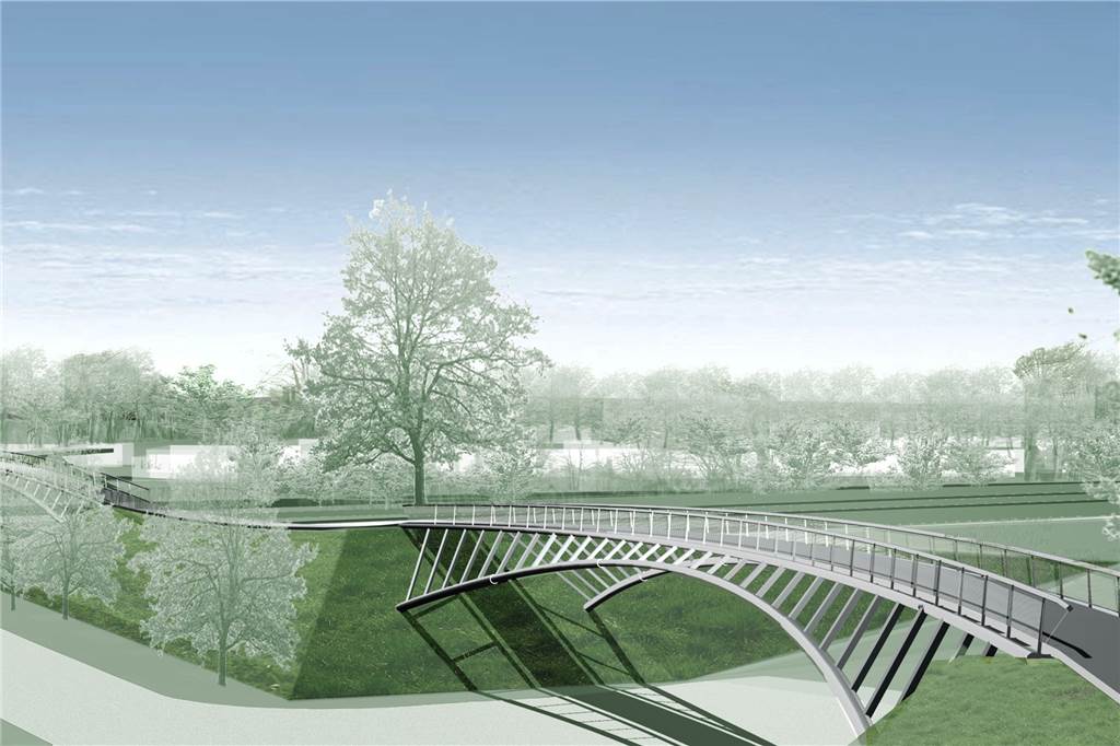 Entscheidung im Rat: So soll es mit der Brücke über die B54 weitergehen So soll die Doppelbrücke zwischen Phoenix-West und Rombergpark über die B 54 und die Nortkirchenstraße (vorn) aussehen.