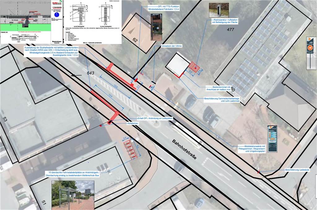 Vier Mobilstationen: Vernetzte Mobilität im Ort wird Realität Plan für eine Mobilstation