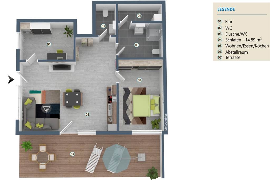 Viele Fotos: Mehrfamilienhaus in Herbern schafft Wohnraum für 12 Haushalte So soll eine weitere Wohneinheit in dem Haus aussehen.