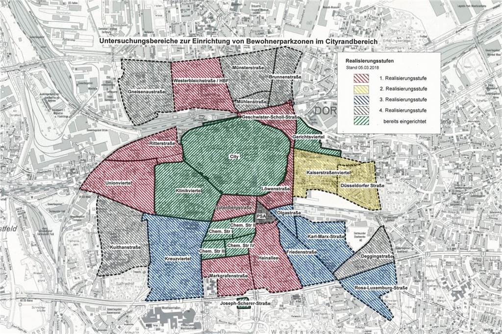 Tempo 30 auf zwei zentralen Wegen in die City kommt schon bald – auch Umweltspur geplant So sollen die Bewohnerparkzonen in der Innenstadt in den nächsten Jahren ausgeweitet werden.