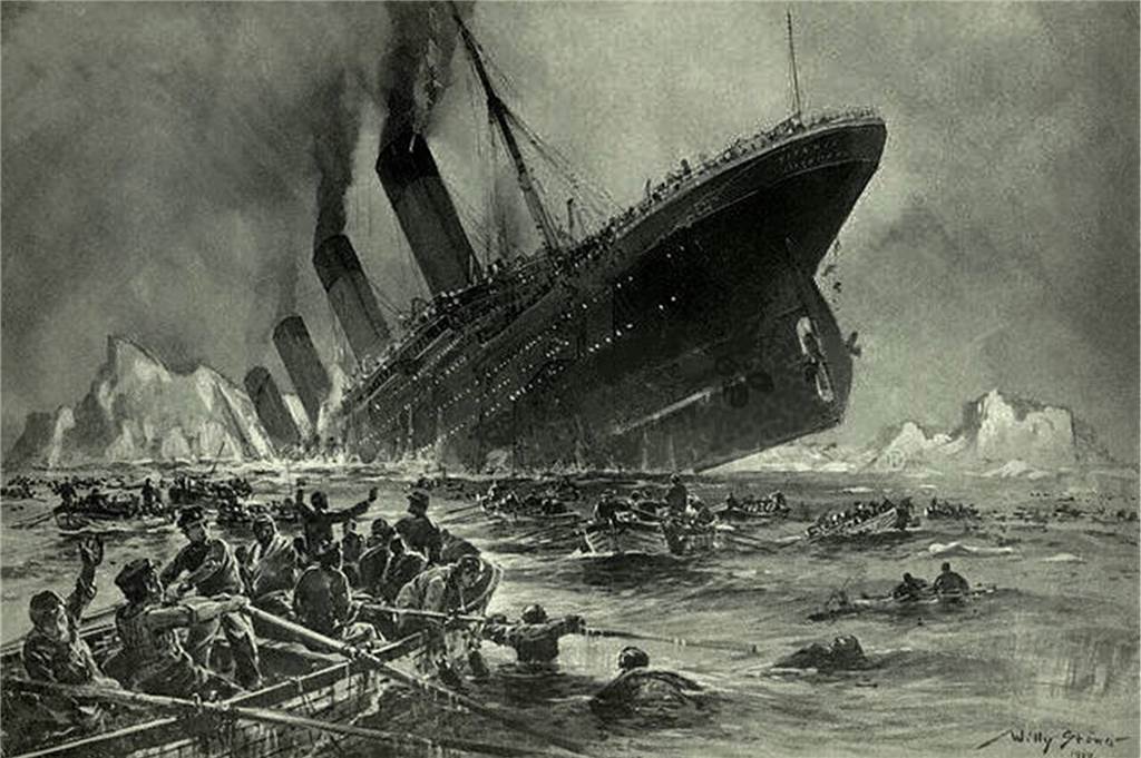 Anton Abbing: Ein unbekannter Titanic-Passagier aus dem Münsterland So stellte sich der deutsche Marinemaler Willy Stöwer den Untergang der Titanic vor.