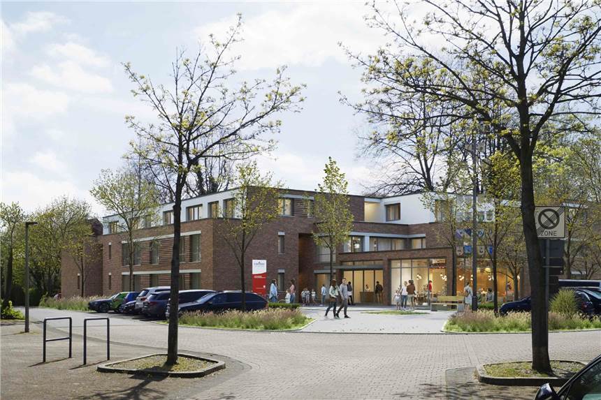 Altenheim in Bork: Runder Tisch sieht laut Stadt keinen alternativen Standort So ungefähr soll das Altenwohnheim sich auf den ehemaligen Marktplatz in Bork einfügen.