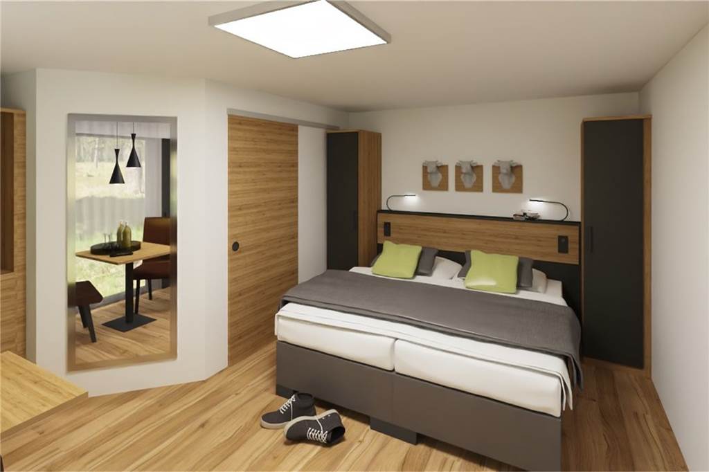 Olfen bekommt ein neues Hotel direkt in der Nähe zur Alten Fahrt So werden die Hotelzimmer in der neuen OlfenLodge aussehen. Am 1. Mai will das neue Hotel eröffnen.