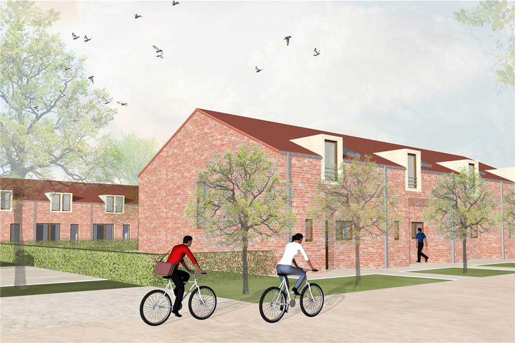Baustart: Günstige Reihenhäuser für acht Familien im Erningfeld So werden die Reihenhäuser im Neubaugebiet Erningfeld aussehen. Im Herbst 2021 sollen sie bezugsfertig sein.