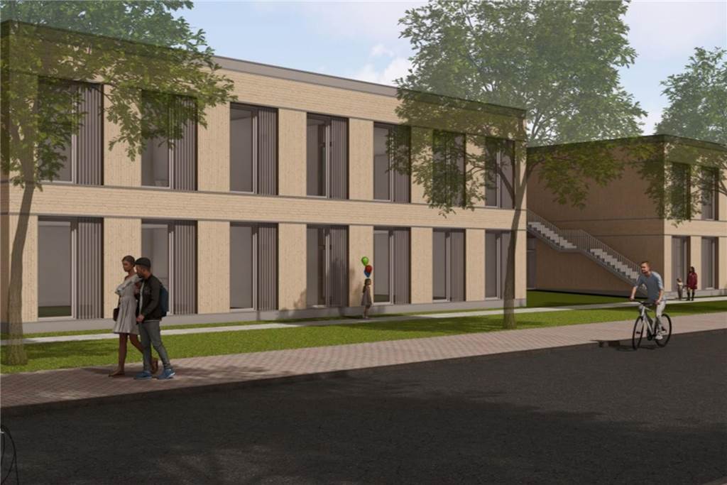 Holz-Fassade für Grundschule geplant: Nordische Fichte statt Klinker Blick auf zwei Cluster vom Grünen Weg