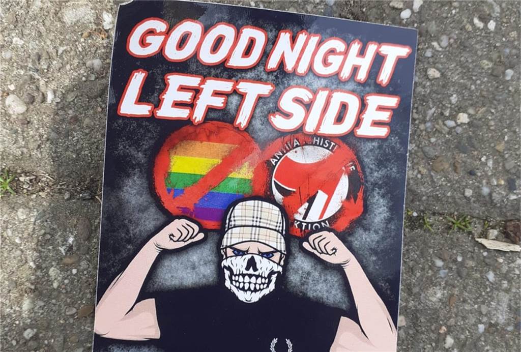 Rechte Propaganda-Sticker in Husen: Sticker tauchen in Dortmund nicht zum ersten Mal auf Solche und andere Sticker mit rechter Propaganda wurden in Husen-Kurl gefunden.